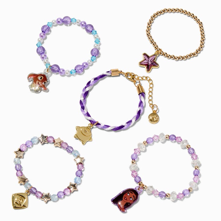Disney Wish Claire&#39;s Exclusive Stretch Bracelet Set - 5 Pack,