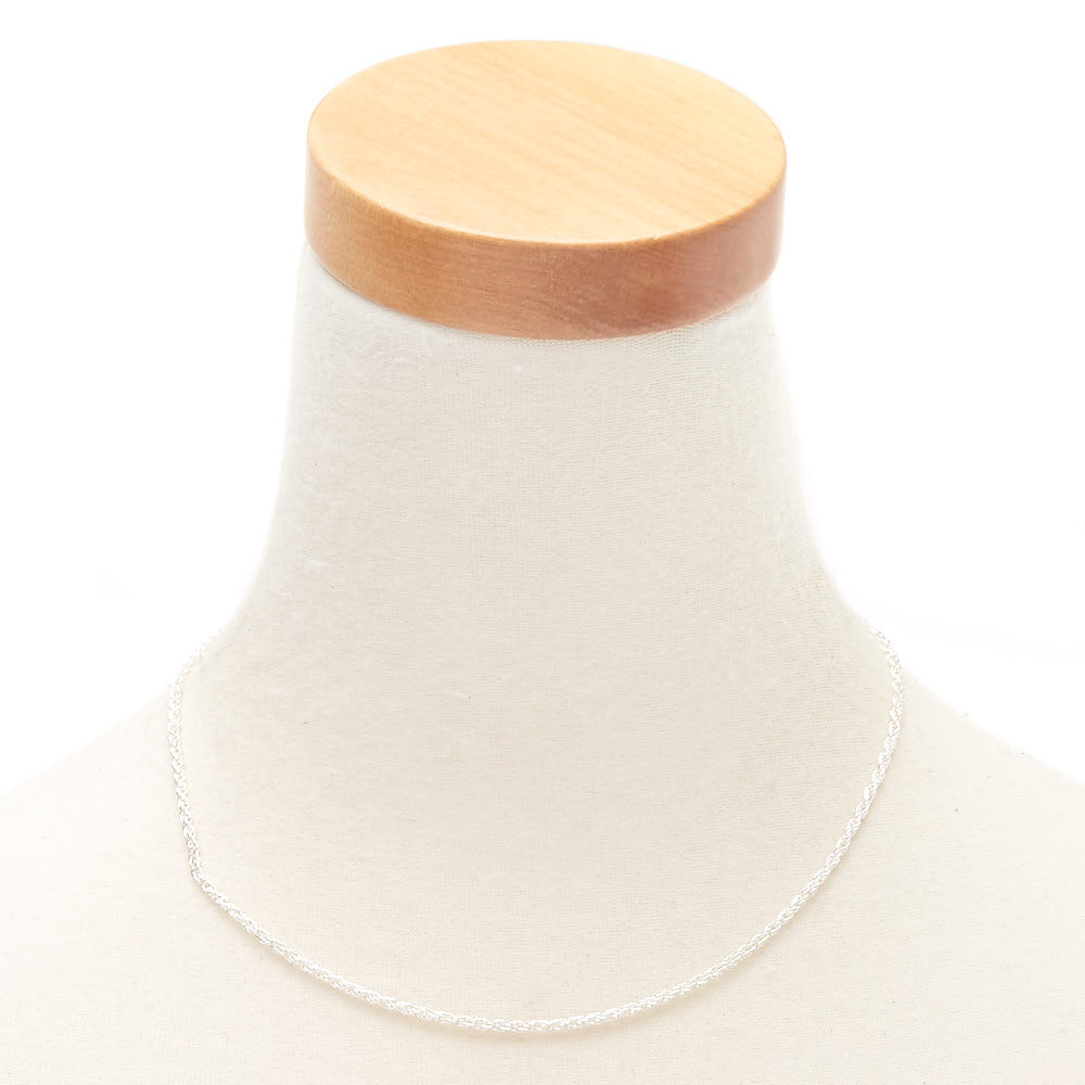 Silver Twisted Rope Chain Necklace,
