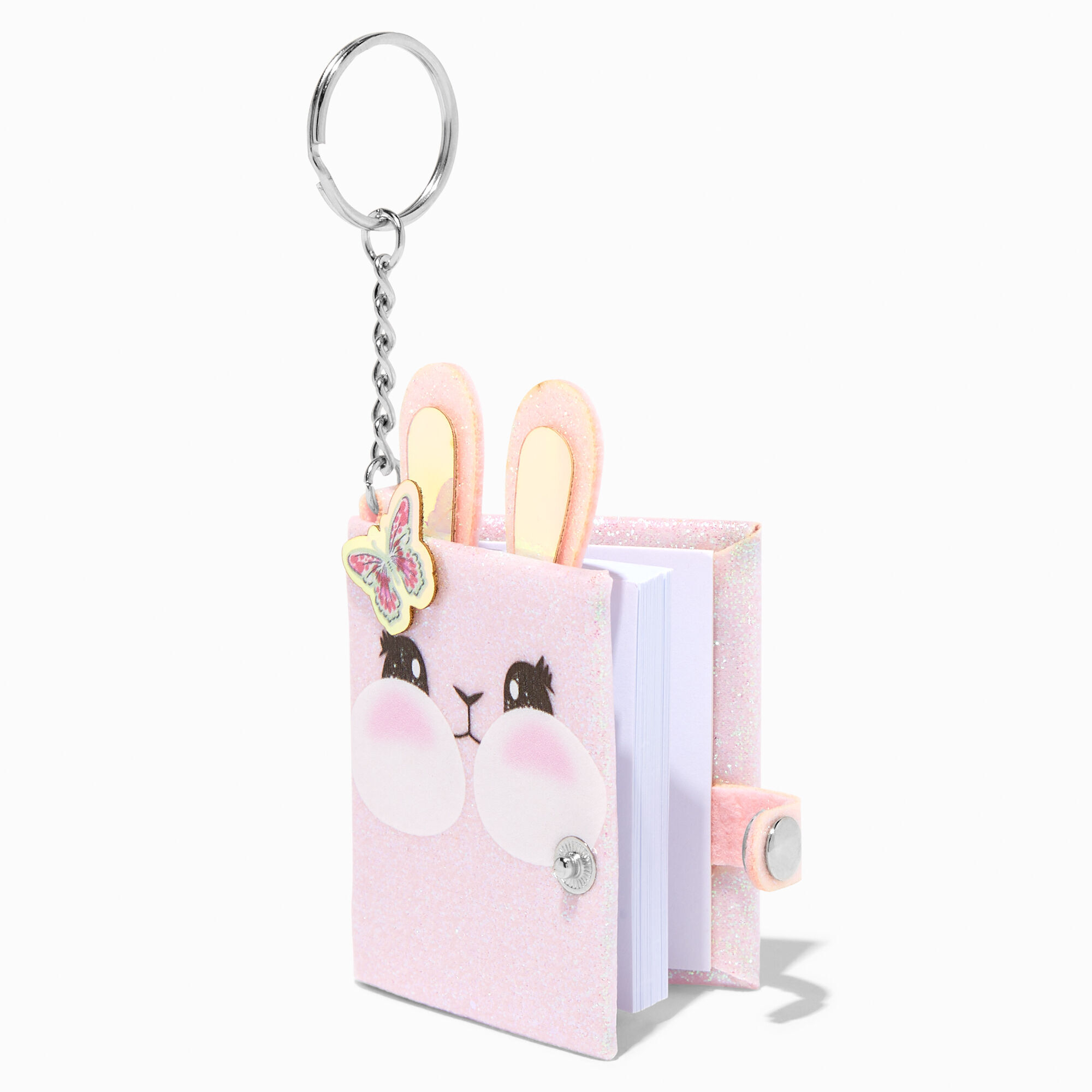 View Claires Glitter Butterfly Bunny Mini Diary Keychain information