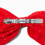 Red Crystal Embellished Bow Hair Clip,