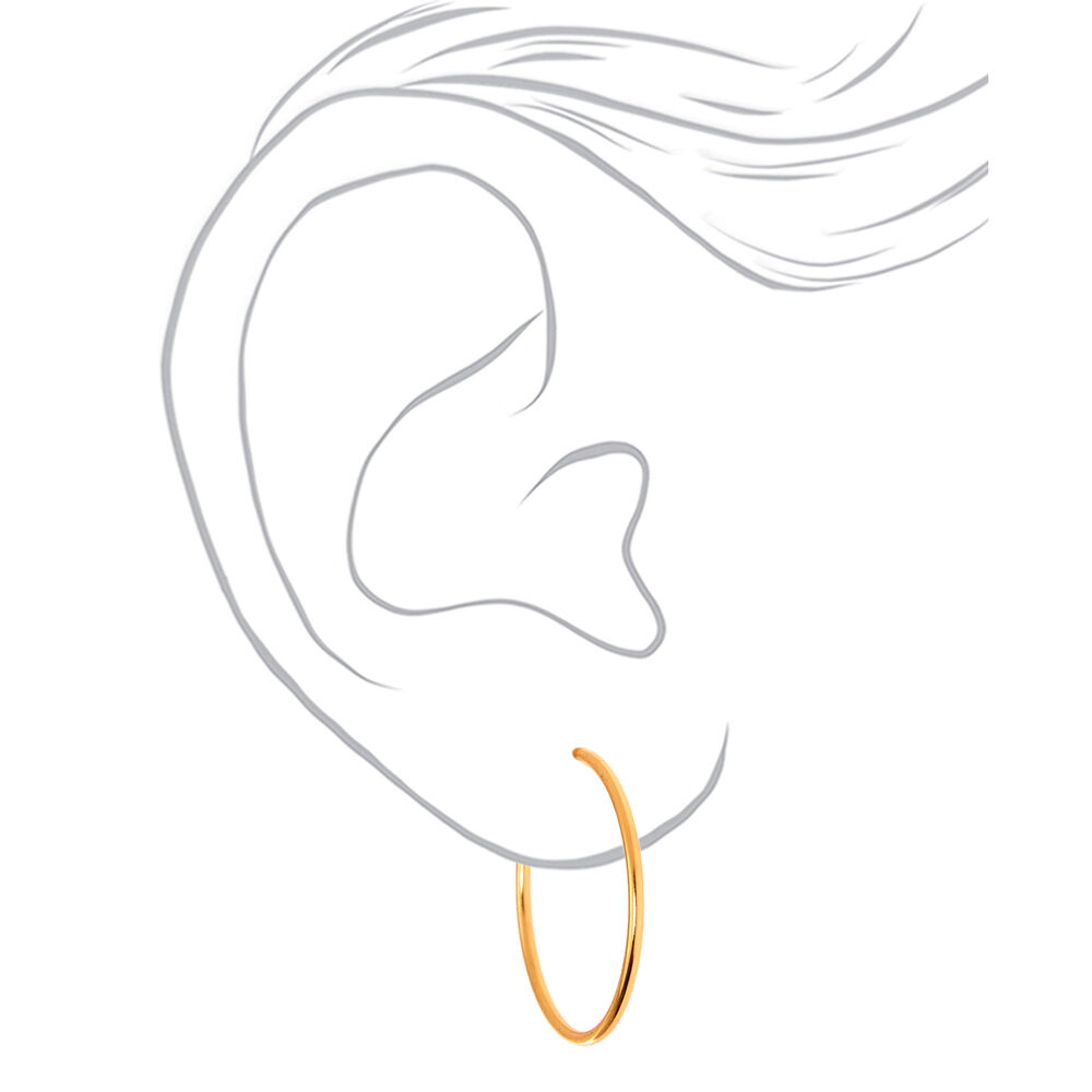 Silver 40MM Clip On Hoop Earrings,