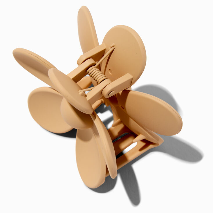 Matte Tan Flower Medium Hair Claw,