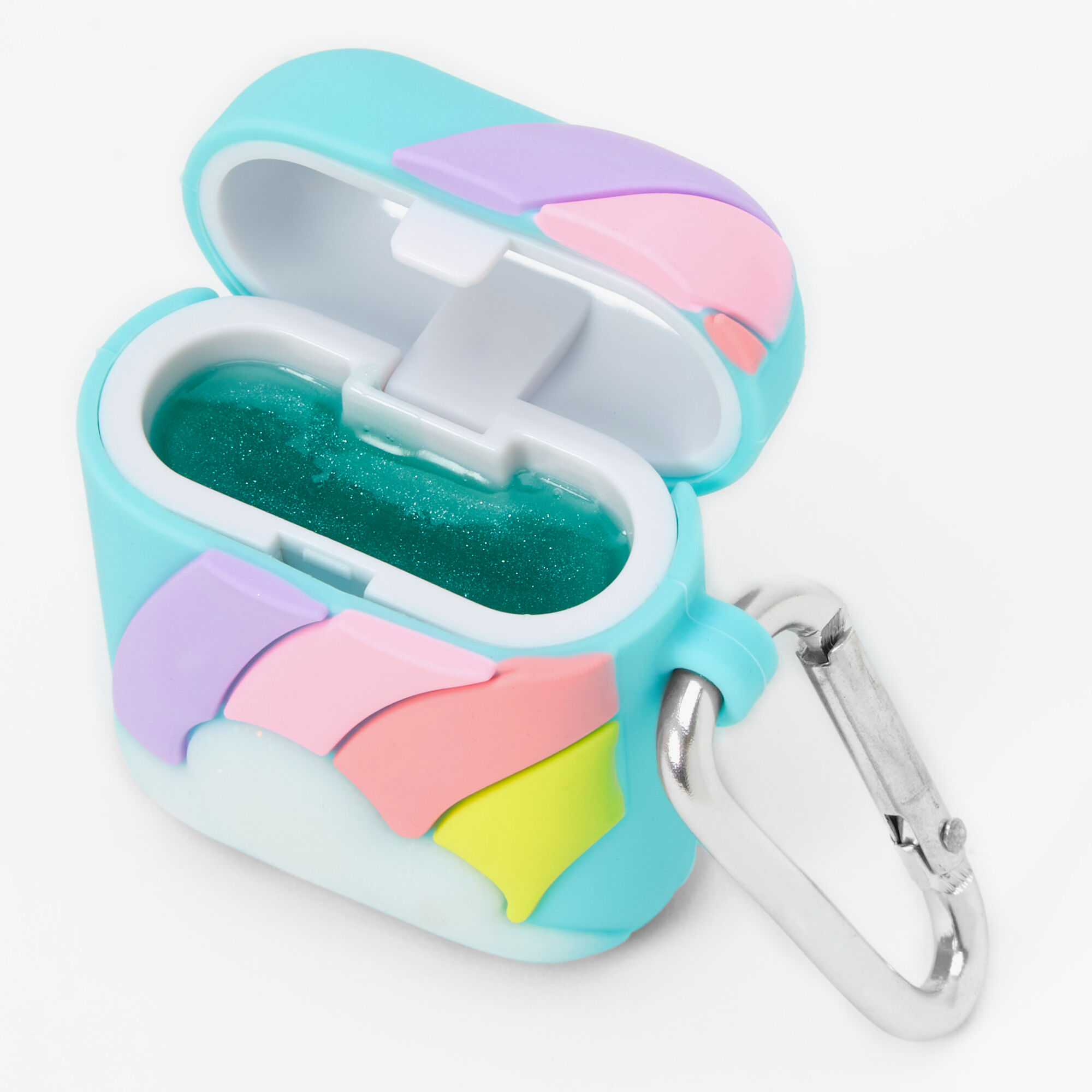 Claire's Pot de gloss porte-clés arc-en-ciel pastel