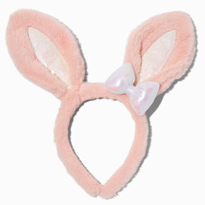 Pink Furry Bunny Ears Headband,