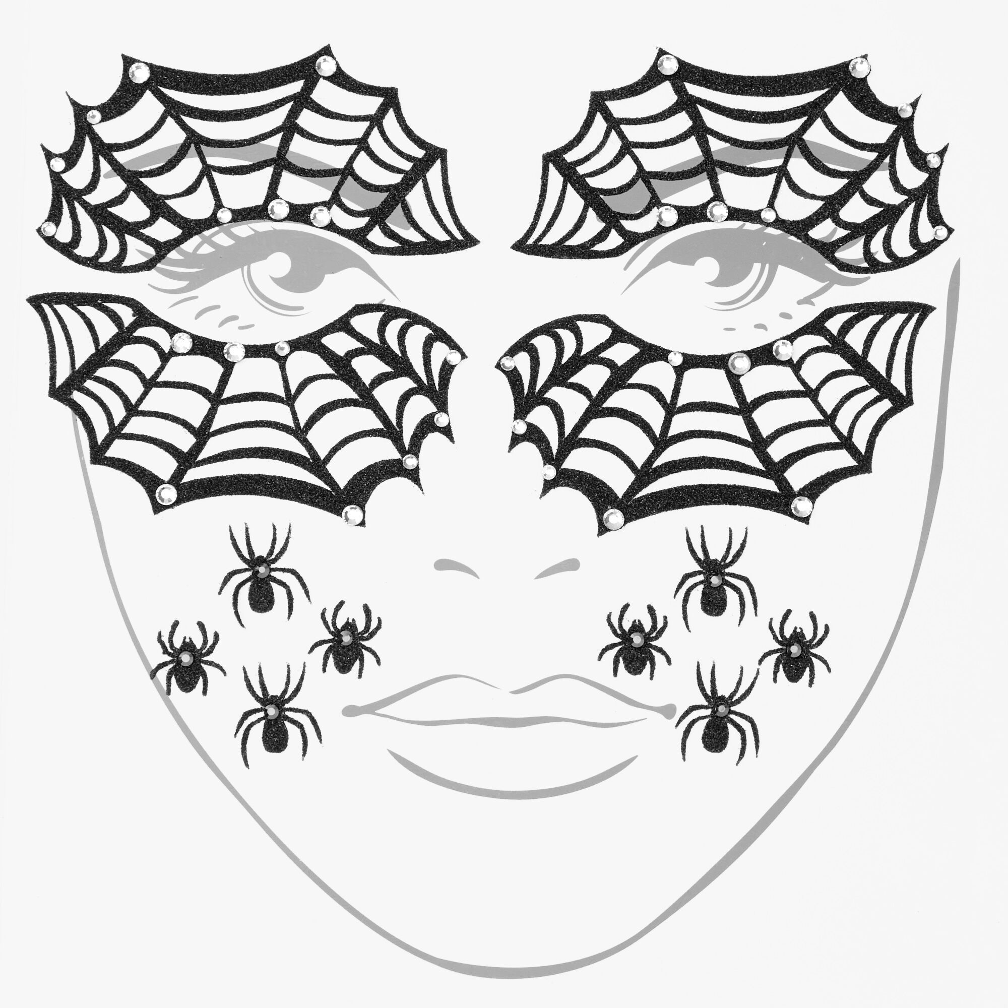 Glitter Spider Web Face Tattoos