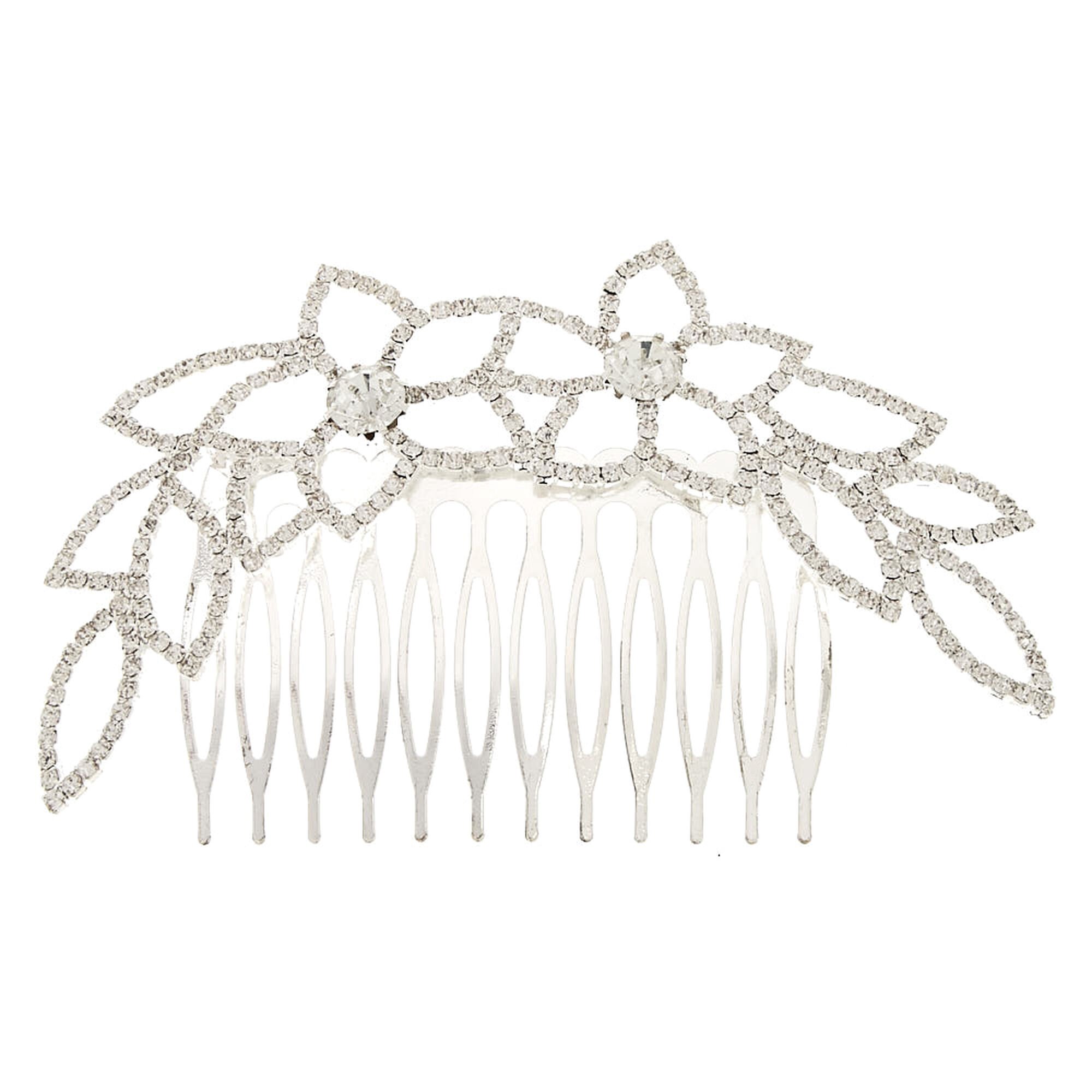View Claires Crystal Flower And Leaf Hair Comb information