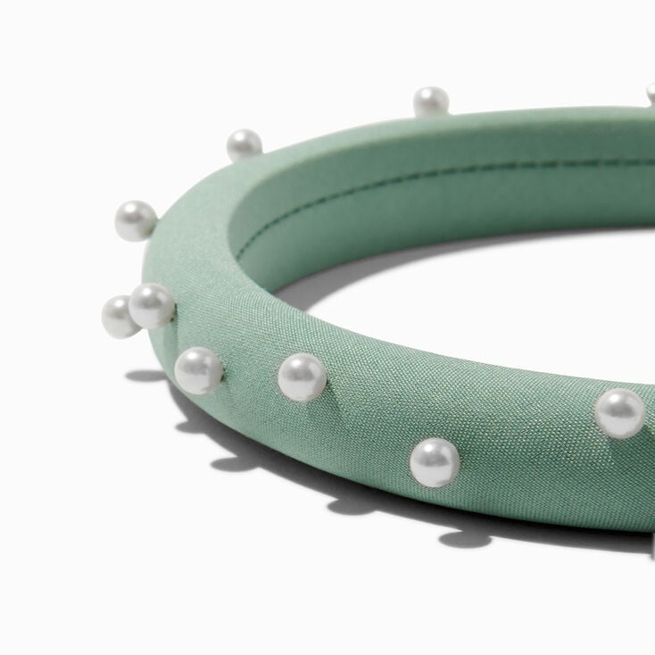 Green Pearl Embellished Headband,