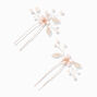 Rose Gold-tone Crystal Pearl Flower Headband,