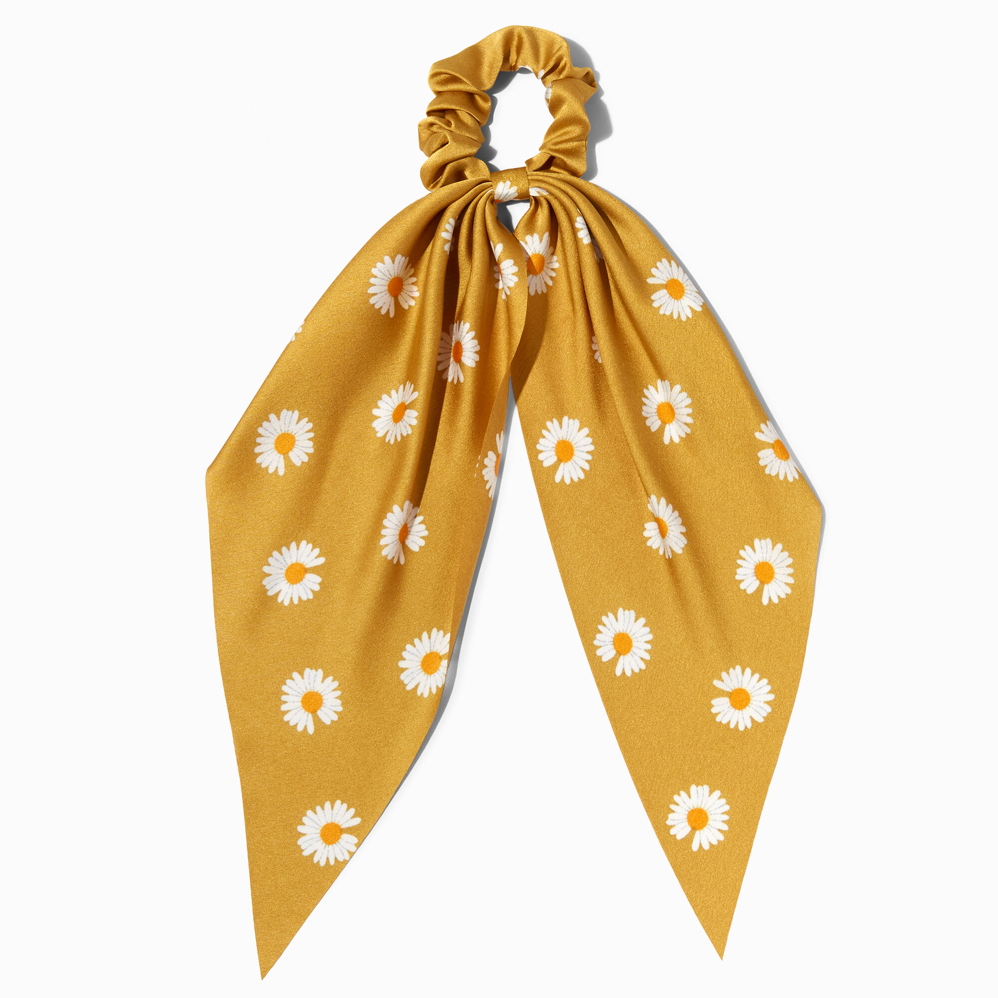 View Claires Silky Daisy Hair Scrunchie Scarf Yellow information
