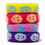 Neon Print Rolled Hair Ties - 4 Pack,