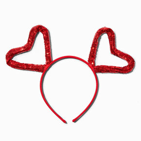 Red Sequin Hearts Headband,
