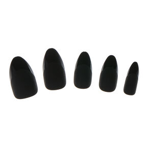 Faux ongles noirs styletto effet mat,