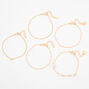 Bracelets de cha&icirc;ne avec marguerite et perle d&#39;imitation couleur dor&eacute;e - Lot de 5,