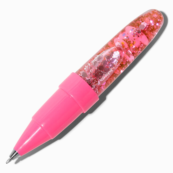 Heart Writing Pink Liquid Glitter Case