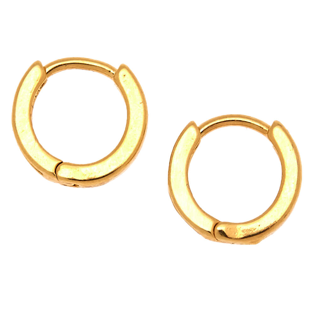 18ct Gold Plated 10MM Hoop Earrings,