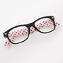 Claire&#39;s Club Hearts Clear Lens Black Frames,