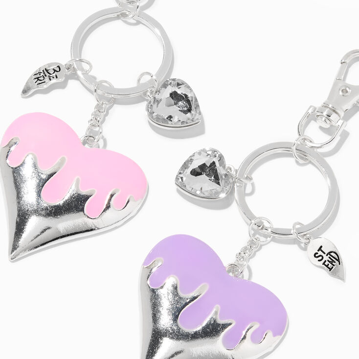 Best Friends Dripping Hearts Keyrings - 2 Pack,