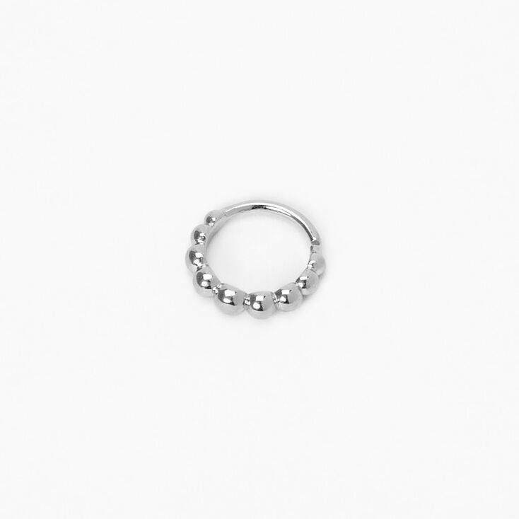 Silver 22G Bubble Ball Cartilage Hoop Earring,