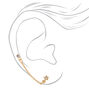 Gold Crystal Star Connector Chain Stud Earrings,
