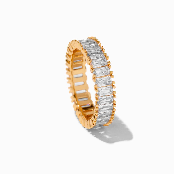 C LUXE by Claire&#39;s 18k Yellow Gold Plated Cubic Zirconia Eternity Ring,