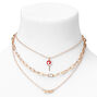 Gold Lollipop Candy Multi Strand Chain Necklace,