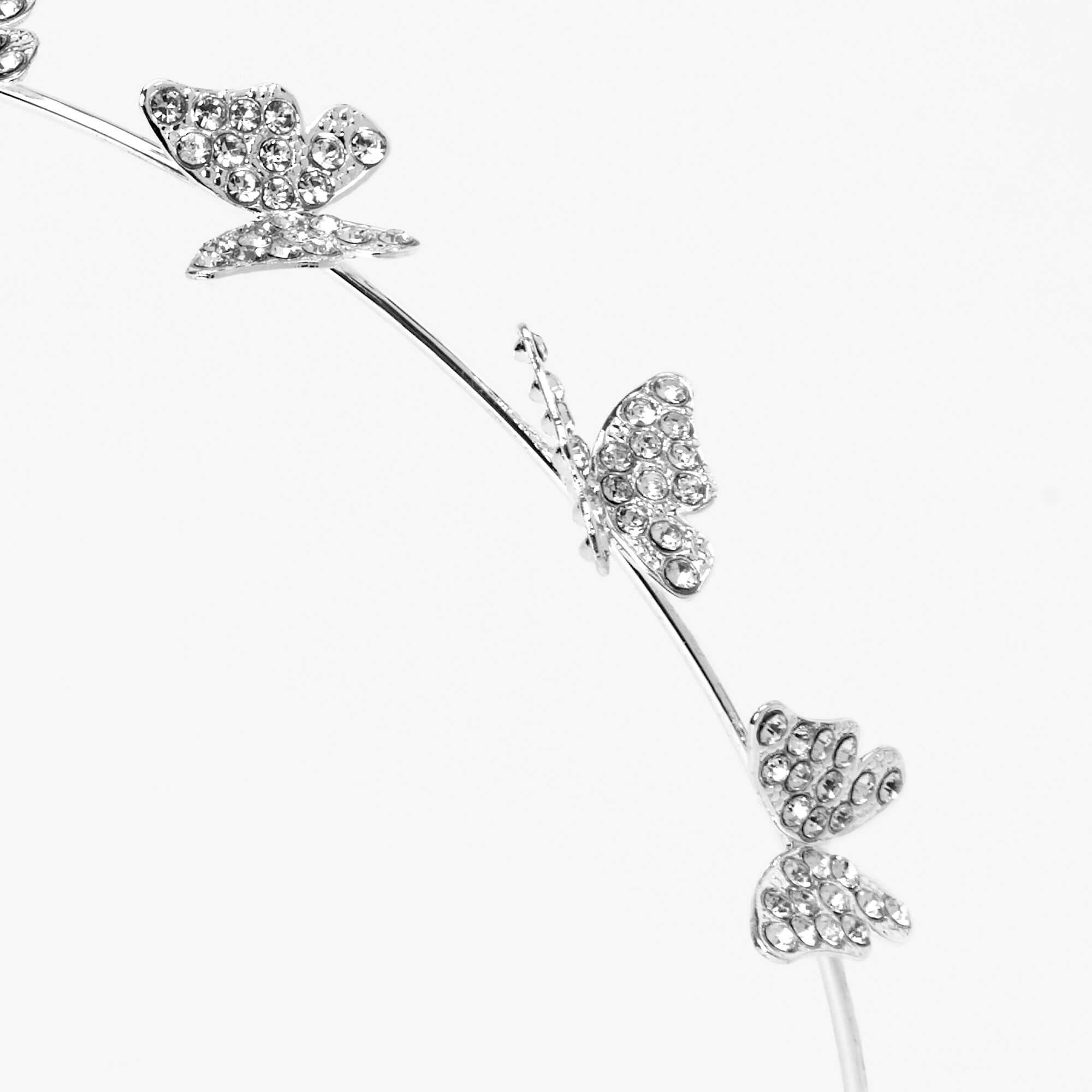 Silver Pavé Butterfly Headband,