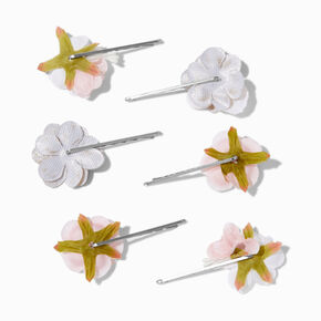 Pink &amp; Gold Mixed Flower Hair Pins - 6 Pack,