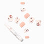 Pink Floral Square Vegan Faux Nail Set &#40;24 pack&#41;,