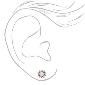 Silver Pink &amp; Turquoise Boho Stud Earrings - 20 Pack,