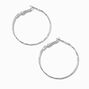 Silver-tone 40MM Laser Cut Hoop Earrings,