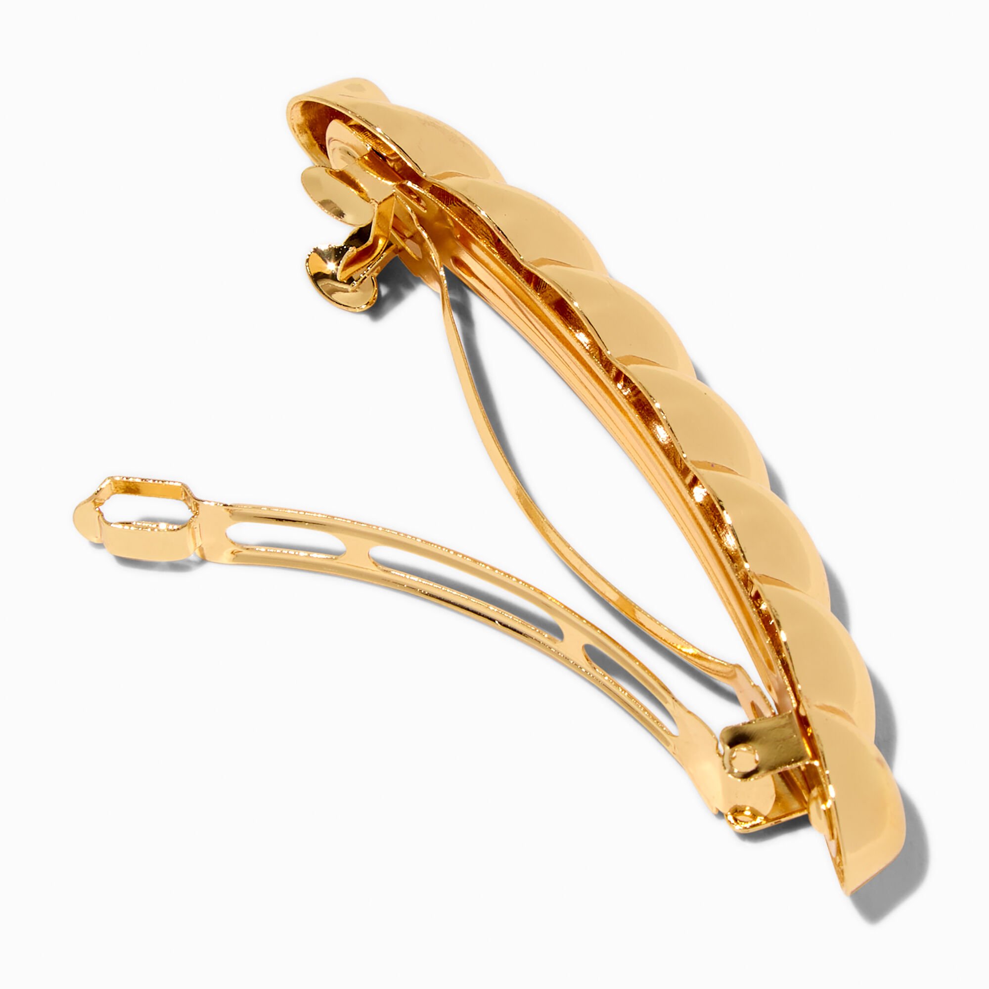 Gold Twisted Chain Hair Barrette Clip,