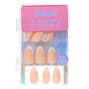 Matte French Tip Stiletto Faux Nail Set - 24 Pack,