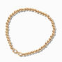 Infinity Charm Gold-tone Shot Bead Stretch Bracelet,