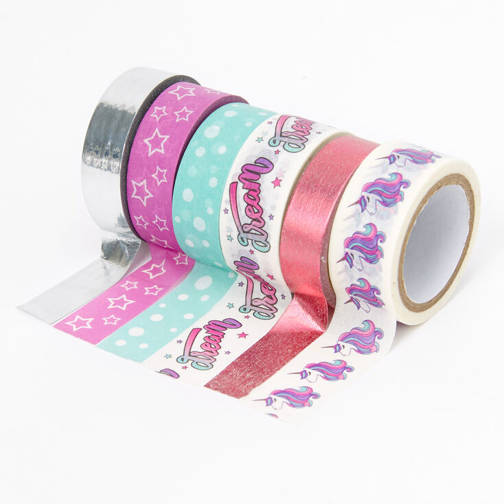 Claire's Ruban adhésif Washi Tape licorne - Lot de 6