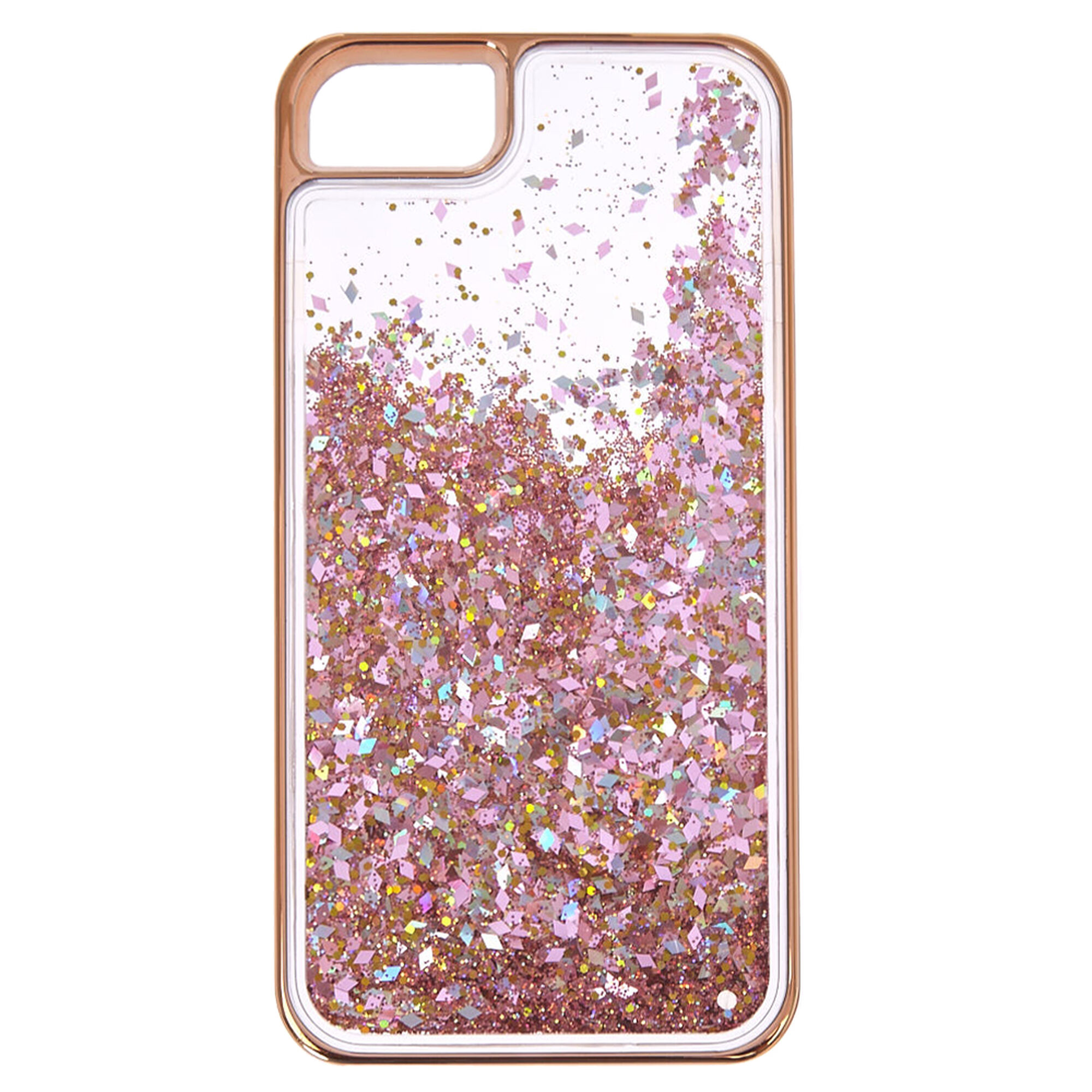 Rose GoldTone Liquid Filled Glitter Phone Case Claire's US