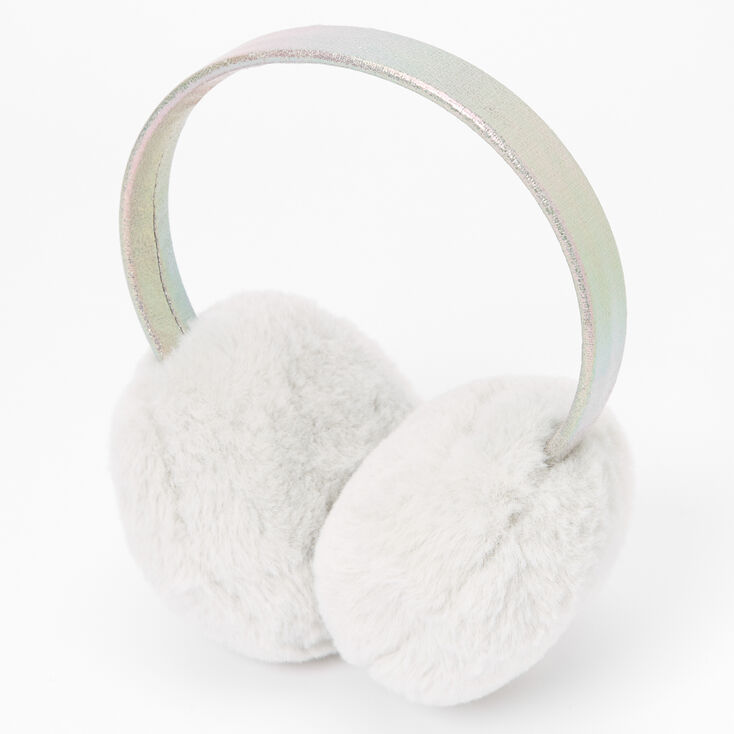 Claire's Cache-oreilles en peluche - Gris