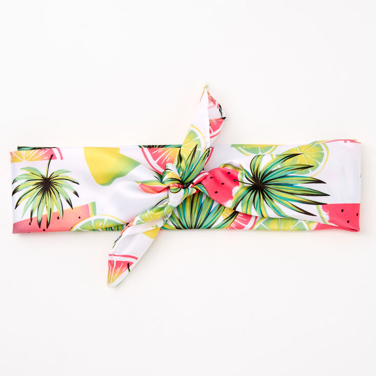 Neon Tropical Fruit Bandana Headwrap,