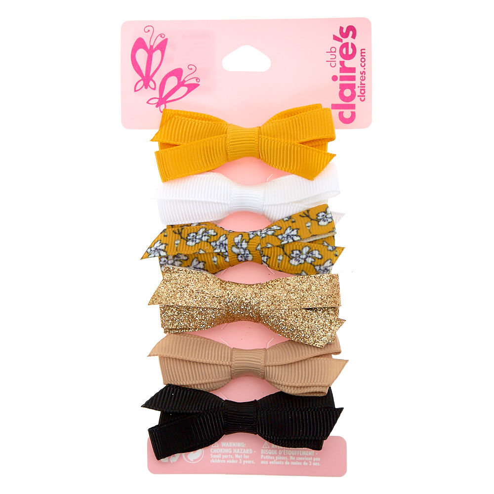 Claire's Club Summertime Hair Bow Clips - 6 Pack,