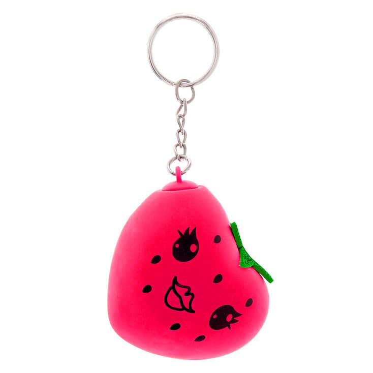 Claire's Porte-clés balle anti-stress cœur fraise - Rouge