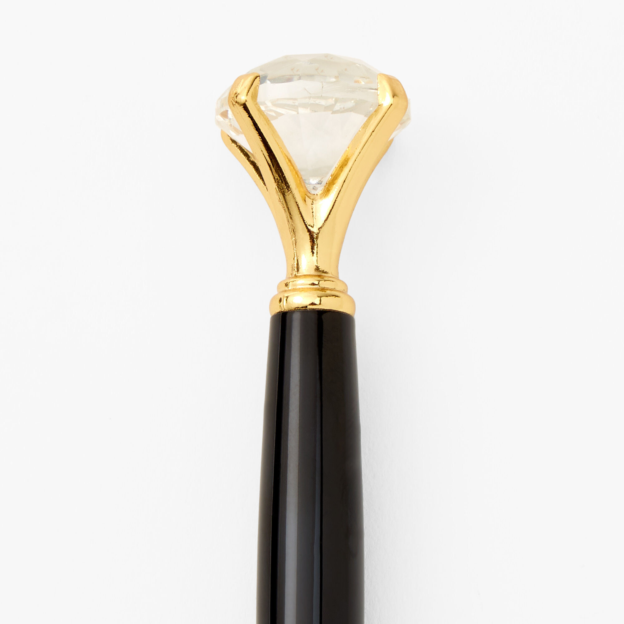Shaker Diamond Top Pen - Black & Gold,