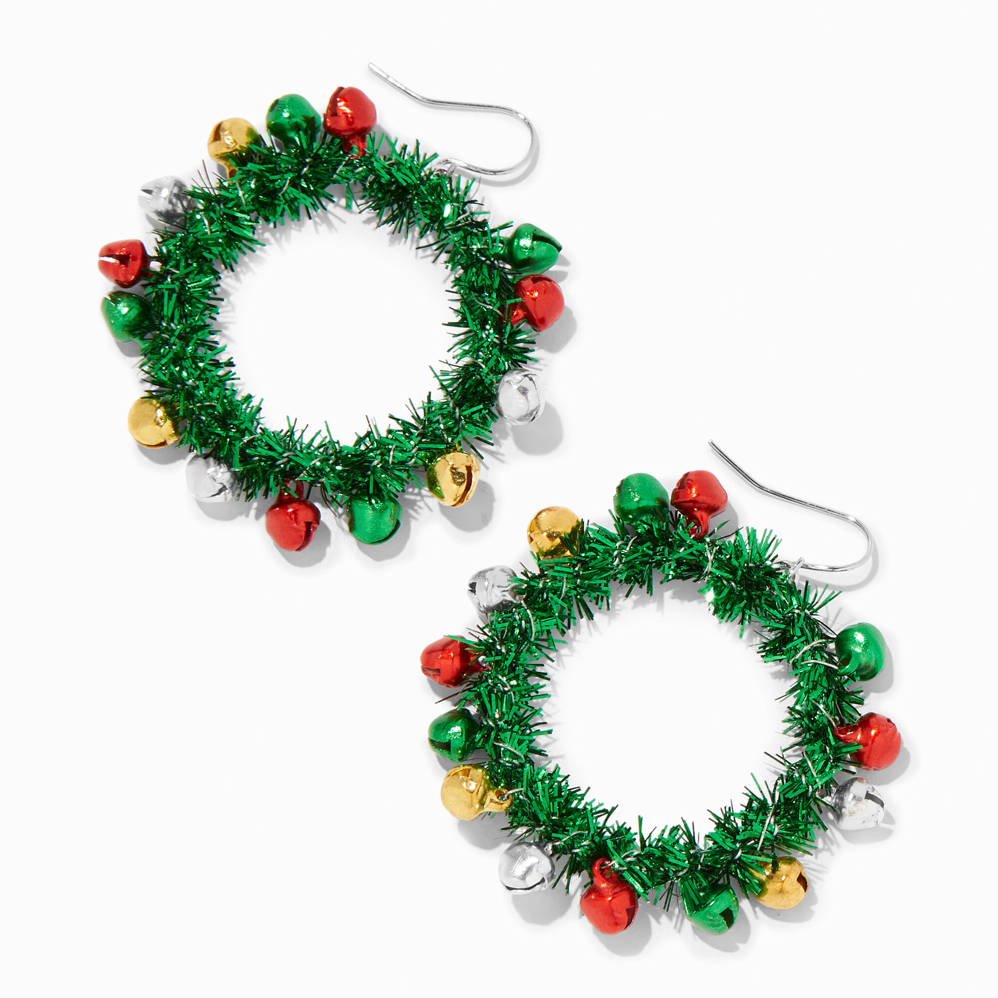 View Claires Christmas Tinsel Wreath Hoop Earrings information