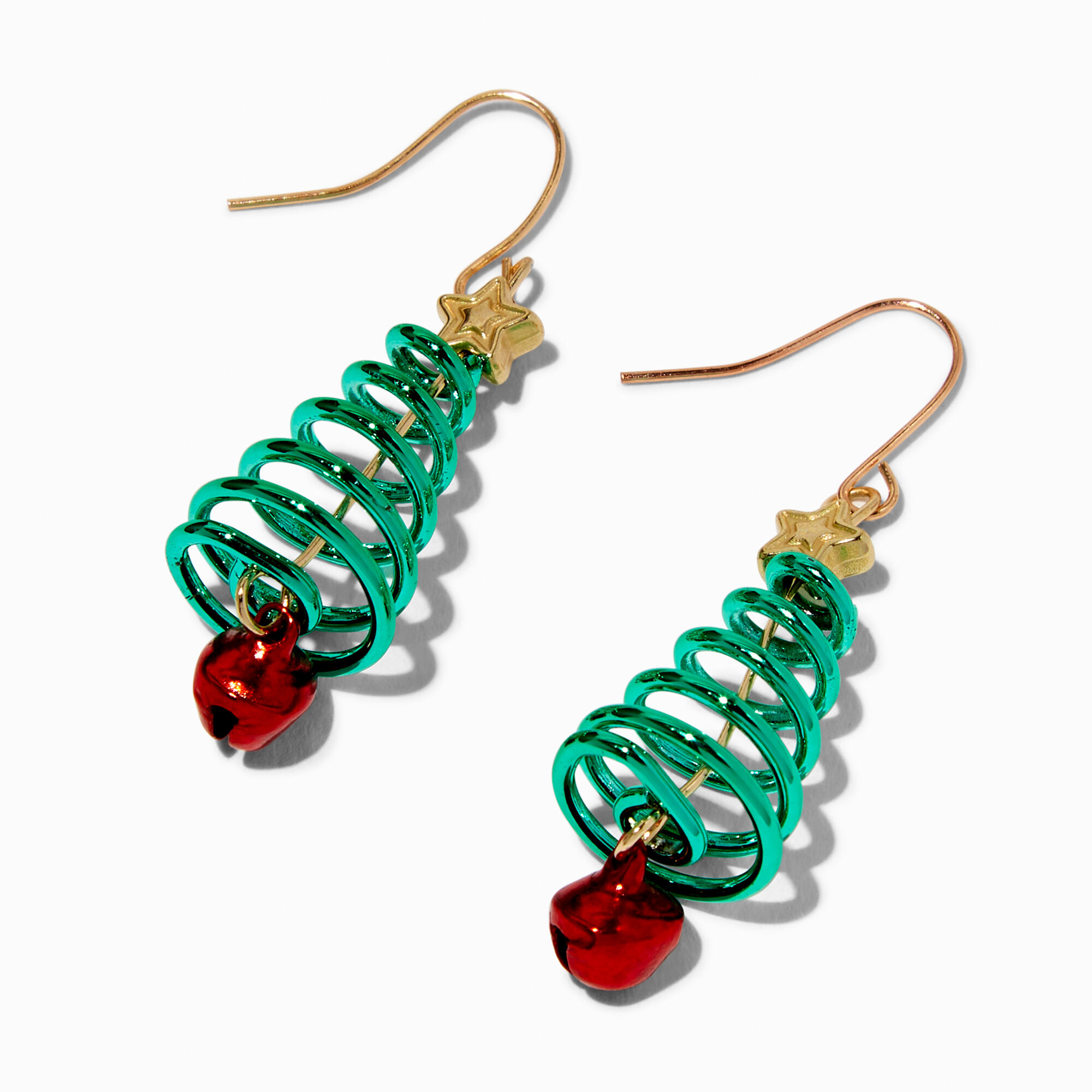 View Claires Spiral Christmas Tree 15 Drop Earrings Red information