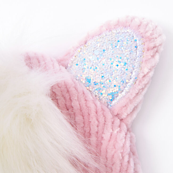 Bonnet en tissu chenille licorne - Rose,