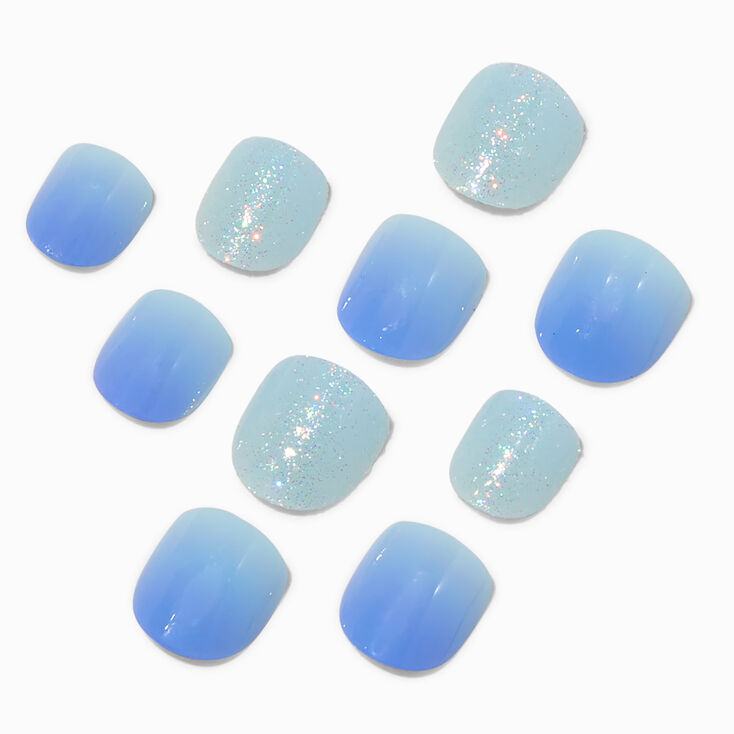Claire&#39;s Club Blue Ombr&eacute; Press On Vegan Faux Nail Set - 10 Pack,