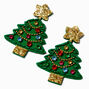 Pendantes 8&nbsp;cm sapin de No&euml;l &agrave; paillettes et strass,