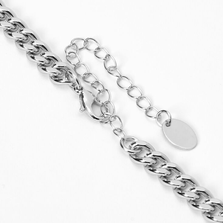 Silver-tone Cuban Chain 20&quot; Necklace,