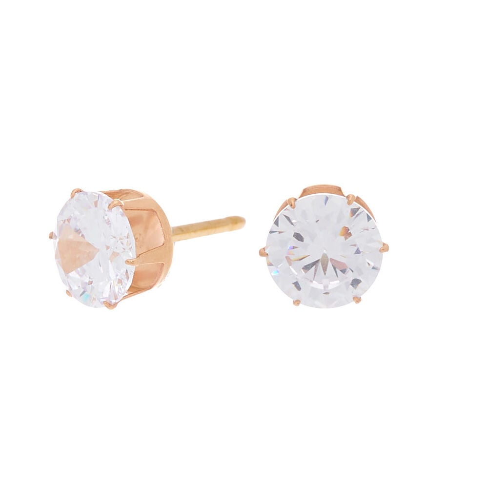 18ct Gold Plated Heart Stud Earrings  Claires