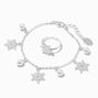 Claire&#39;s Club Silver Snowflake Traditional Holiday Jewelry Set - 3 Pack,