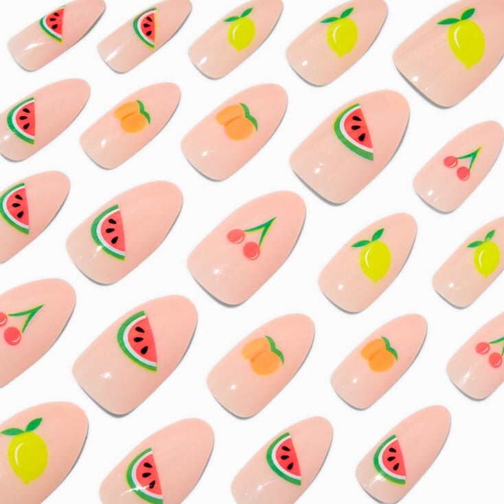Multi Fruit Stiletto Vegan Faux Nail Set - 24 Pack,