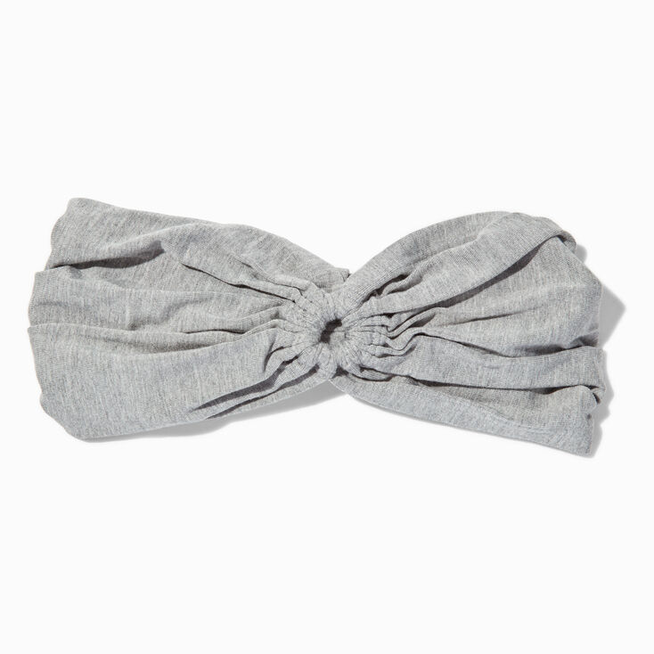 Grey Ruched Keyhole Headwrap,